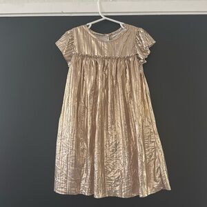 OshKosh B’gosh 4t Girls Metallic Gold Flutter Sleeve Dress